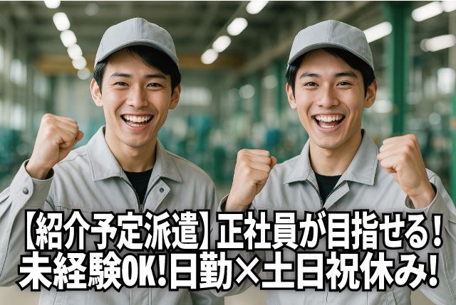 無資格・未経験スタートで正社員が目指せます！高時給1,600円＆土日祝休みの製造スタッフ募集！